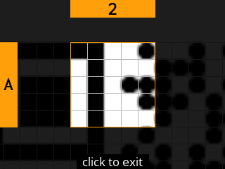 stock SeedSigner: Zoomed-in SeedQR transcription screen. Stock magnifies square A-2 of the 25-square Standard SeedQR transcription grid.