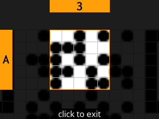 stock SeedSigner: Zoomed-in SeedQR transcription screen. Stock magnifies square A-3 of the 25-square Standard SeedQR transcription grid.