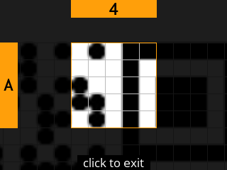 stock SeedSigner: Zoomed-in SeedQR transcription screen. Stock magnifies square A-4 of the 25-square Standard SeedQR transcription grid.