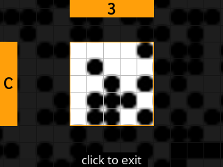 stock SeedSigner: Zoomed-in SeedQR transcription screen. Stock magnifies square C-3 of the 25-square Standard SeedQR transcription grid.