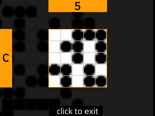 stock SeedSigner: Zoomed-in SeedQR transcription screen. Stock magnifies square C-5 of the 25-square Standard SeedQR transcription grid.