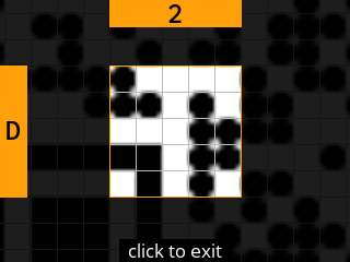 stock SeedSigner: Zoomed-in SeedQR transcription screen. Stock magnifies square D-2 of the 25-square Standard SeedQR transcription grid.