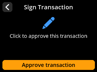 stock SeedSigner: PSBT finalization screen. The device asks for approval to sign the multisig transaction.