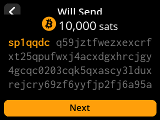 Silent payment output details on device