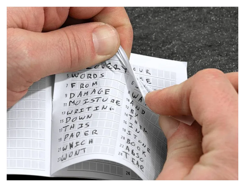 stamp seed book tear proof