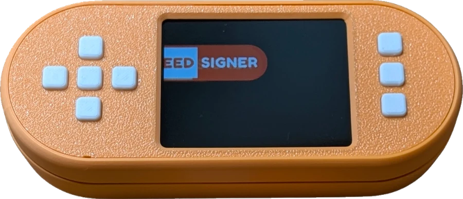 SeedSigner Plus Battery Edition, orange, front