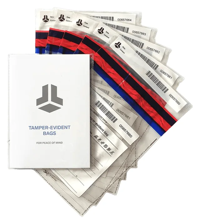 Tamper evident bags transparent background
