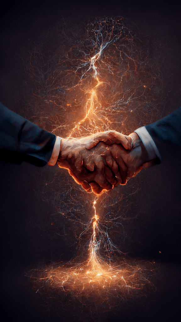 business handshake lightning
