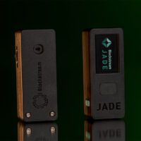 Blockstream Jade front and back look of the hardware wallet