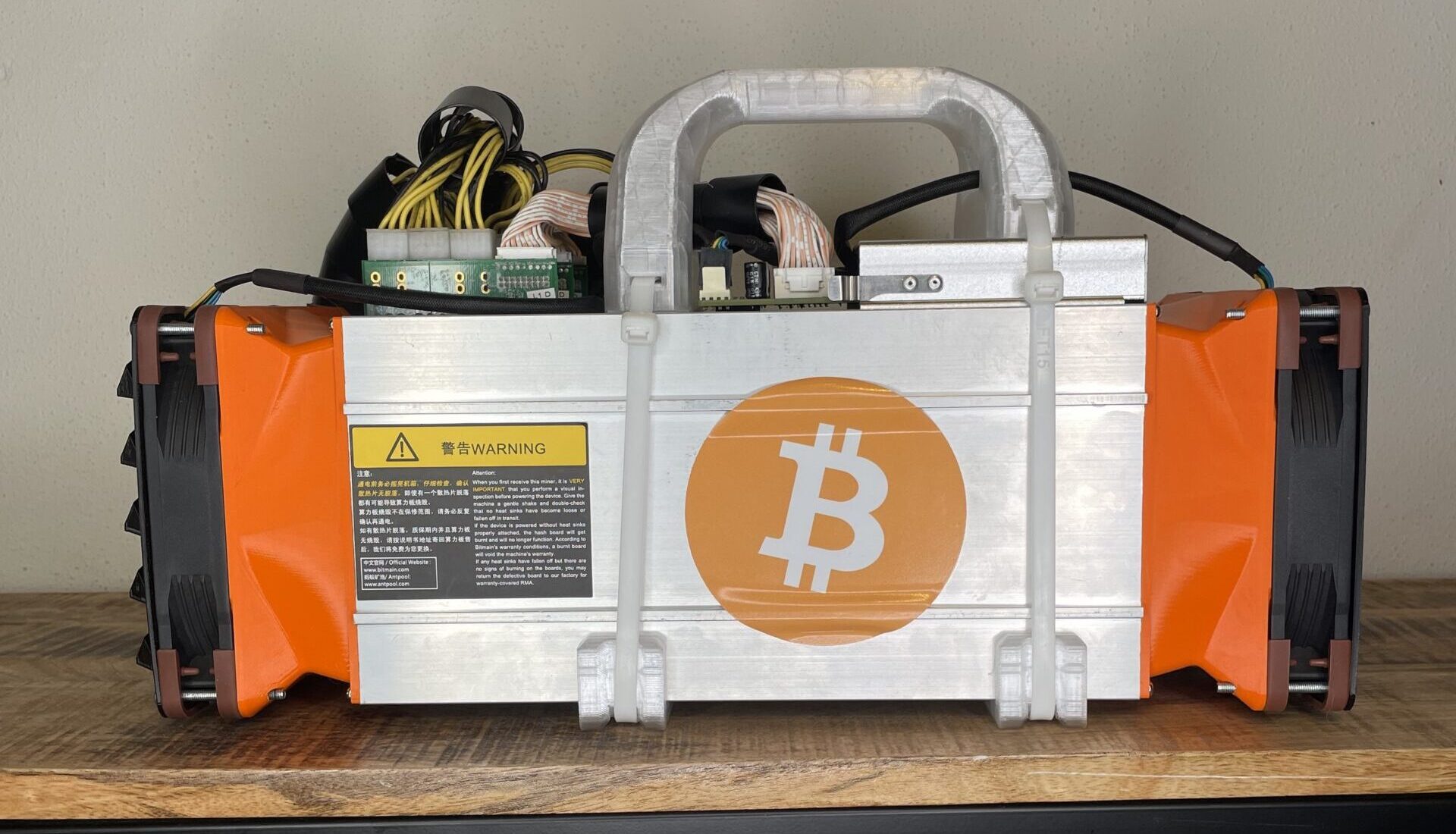 S9 Bitcoin miner side view